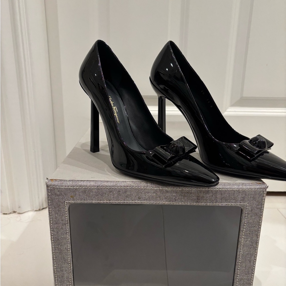 Salvatore Ferragamo Black Lace Up Boots